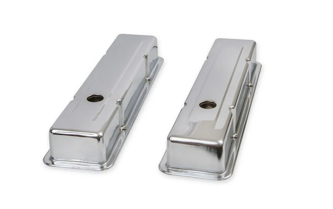 9800 – MR GASKET Valve Cover, For Use With Chevy Small Block Stock Height Without Bolts Without Breather With Baffle ...